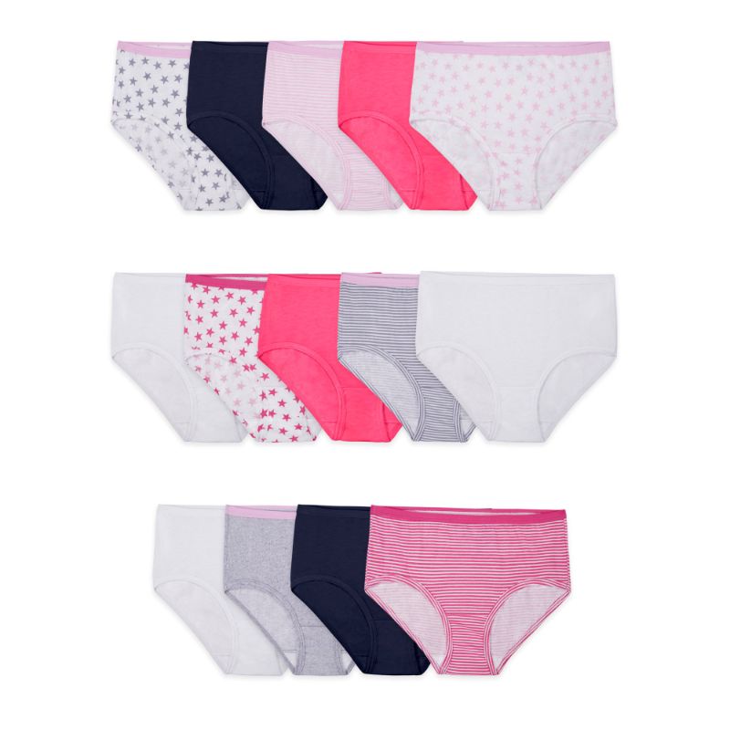 Photo 1 of Fruit of the Loom Girls Briefs Underwear, 14 Pack Panties, Sizes 8