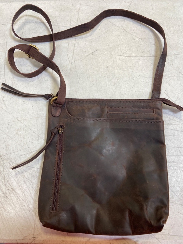 Photo 1 of Dark brown leather crossbody medium sized purse