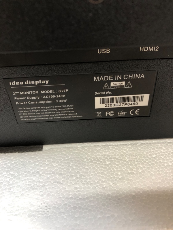 Photo 4 of idea display 4K Monitor 27-inch Gaming Monitor IPS UHD 3840 x 2160 Computer 60Hz 4ms 1.07B Display Colors 99% sRGB HDMI Displayport Frameless Freesync HDR Speaker LED Backlit RGB Light, G27P