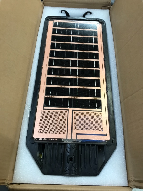 Photo 3 of [2023 Upgrade] 600W Solar Street Light, 60000LM IP66 Waterproof Outdoor Flood Lights with Double Sided Charging, Dusk to Dawn Remote Control Solar LED Light Lamp for Path, Stadium, Yard, Parking Lot