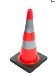 Photo 1 of  BESEA 28” inch Orange PVC Traffic Cones, Black Base Construction Road Parking Cone Structurally Stable Wearproof (28" Height)