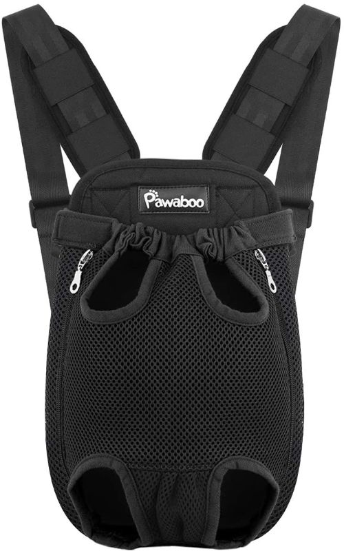 Photo 1 of Pawaboo Pet Carrier Backpack, Adjustable Pet Front Cat Dog Carrier Backpack Travel Bag, Legs Out, Easy-Fit for Traveling Hiking Camping for Small Medium Dogs Cats Puppies, Small, Black