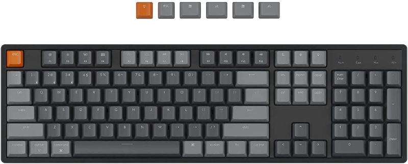 Photo 1 of Keychron K10 RGB Full Size Layout Hot-Swappable Mechanical Keyboard for Mac Windows, Multitasking 104-Key Bluetooth Wireless/USB Wired Gaming Keyboard with Gateron G Pro Red Switch Aluminum Frame