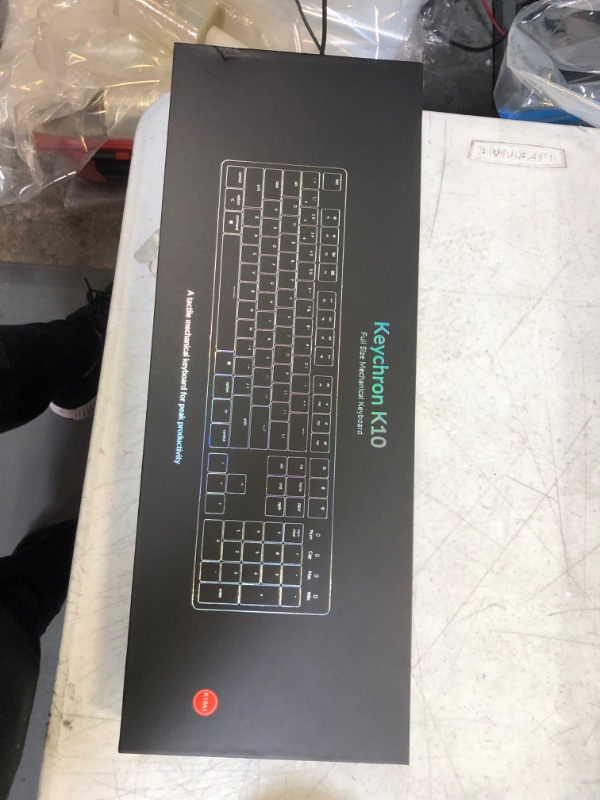 Photo 2 of Keychron K10 RGB Full Size Layout Hot-Swappable Mechanical Keyboard for Mac Windows, Multitasking 104-Key Bluetooth Wireless/USB Wired Gaming Keyboard with Gateron G Pro Red Switch Aluminum Frame