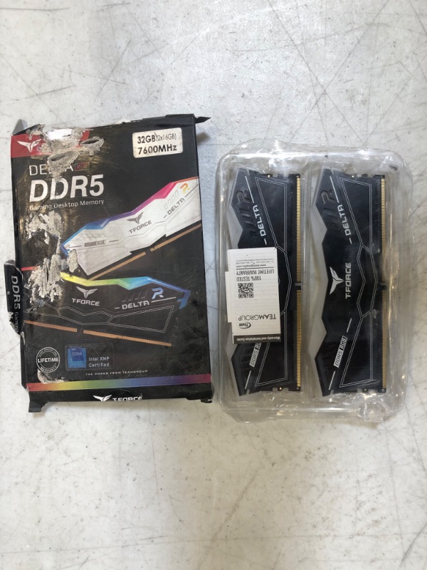 Photo 3 of TEAMGROUP T-Force Delta RGB DDR5 Ram 32GB Kit (2x16GB) 7600MHz (PC5-60800) CL36 Desktop Memory Module Ram (Black) for 600 Series Chipse