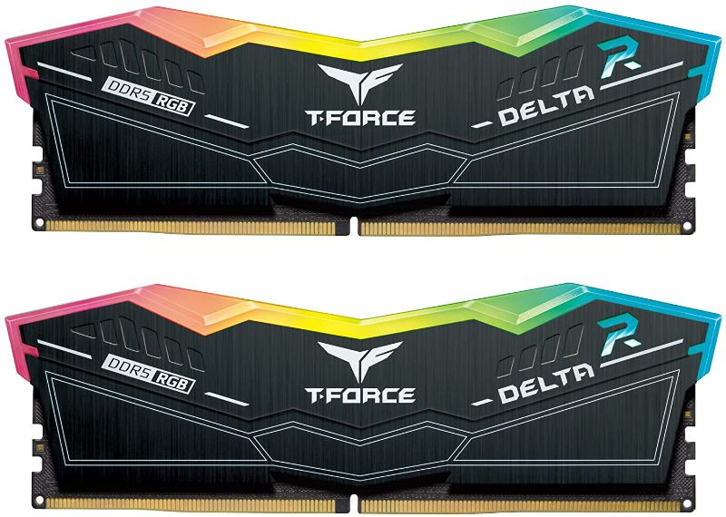 Photo 1 of TEAMGROUP T-Force Delta RGB DDR5 Ram 32GB Kit (2x16GB) 7600MHz (PC5-60800) CL36 Desktop Memory Module Ram (Black) for 600 Series Chipse