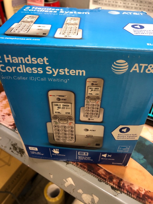 Photo 3 of AT&T EL51203 - 2 Handset DECT 6.0 Cordless Home Phone Full-Duplex Handset Speakerphone, Backlit Display, Lighted Keypad, Caller ID/Call Waiting, Phonebook, Eco Mode, Voicemail Key, Quiet Mode,Intercom 2 Handsets