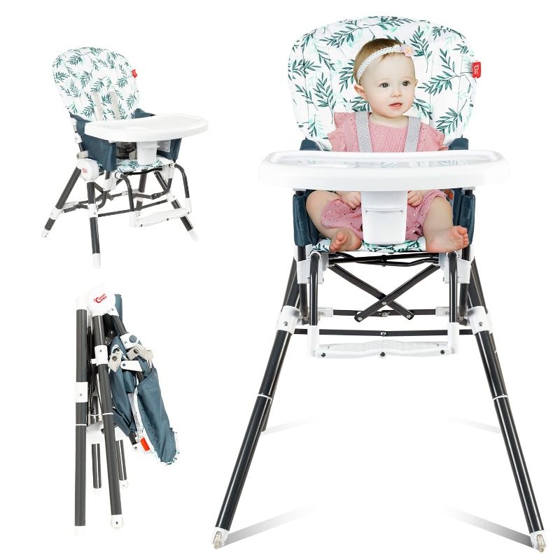 Photo 1 of High Chairs for Babies and Toddlers, Baby High Chair, Ceurmt Baby Toddler High Chair, Convertible Highchairs with Removable Tray, Foldable | Portable, Height Adjustable, Space Saver, Easy Clean up

