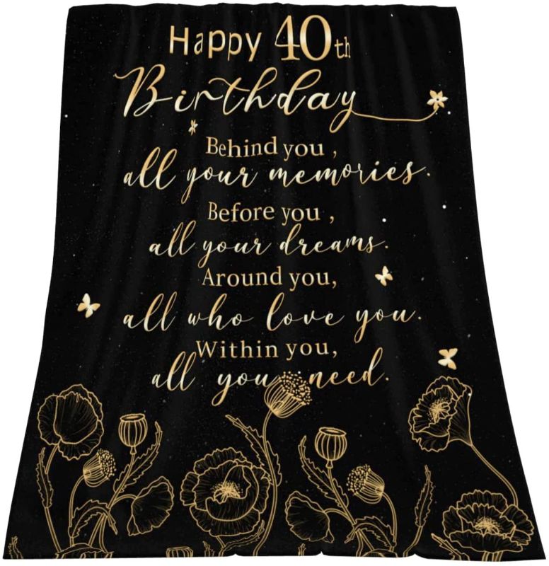 Photo 1 of 40th Birthday Blanket Gifts for Women Men, 40th Birthday Decorations Women, Anniversary Birthday Gifts for Women, Unique Birthday Blankets, Gift Ideas for Her Him 40 Year Old
