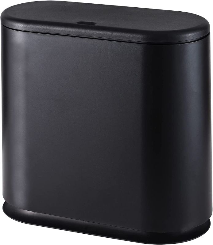 Photo 1 of 12 SLIM PLASTIC TRASH CAN BLACK 