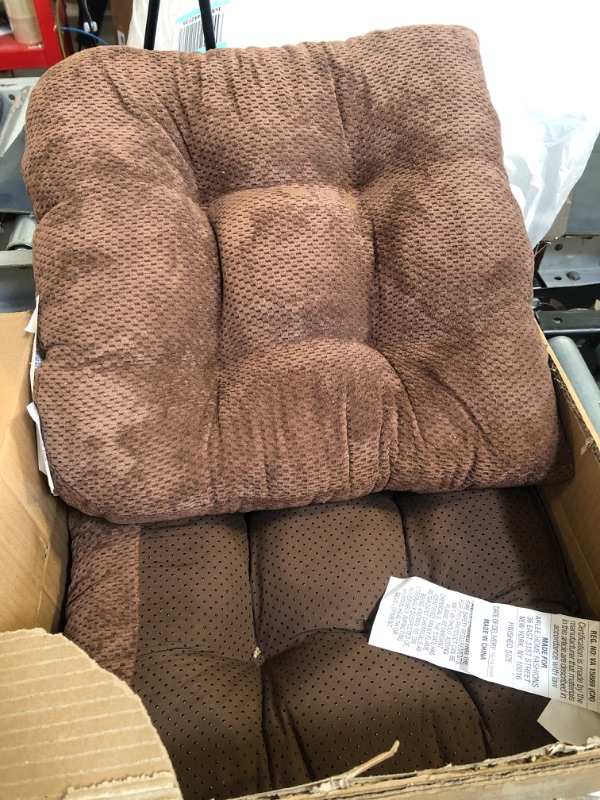 Photo 2 of Arlee Non-Skid Chair pads, 16" x16â€ each, Chocolate Brown Chocolate Brown 16"x16â€ each