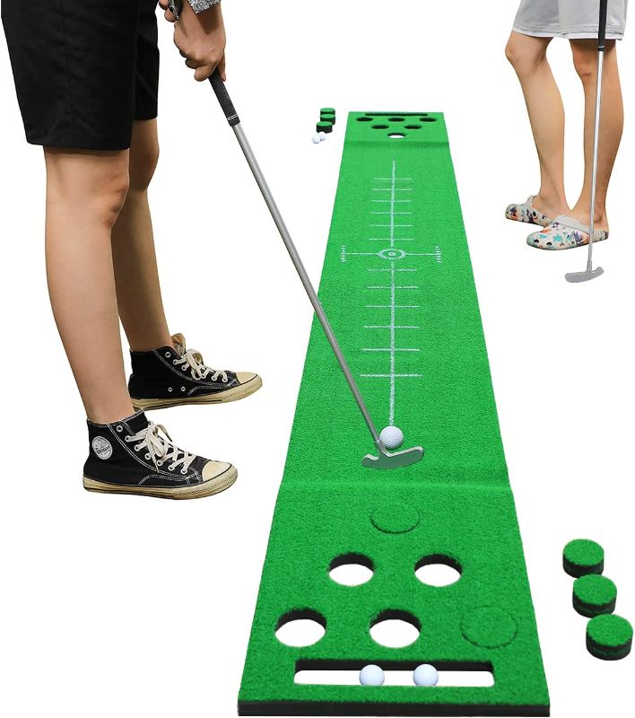 Photo 1 of 2-FNS Golf Putting Mat Game Set, Golf Putting Green Game Set with 4 Golf Balls,Golf Training Mat for Indoor Outdoor
