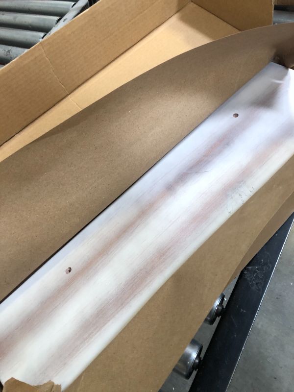 Photo 1 of Homeforia Rustic Farmhouse Floating Shelves - White Whitewash Wooden Shelves for Bathroom - Whitewashed Weathered White Wood Shelf - 24 x 6.5 x 1.75 inch - Set of 2 - White Wash Distressed White Wash 24 inch