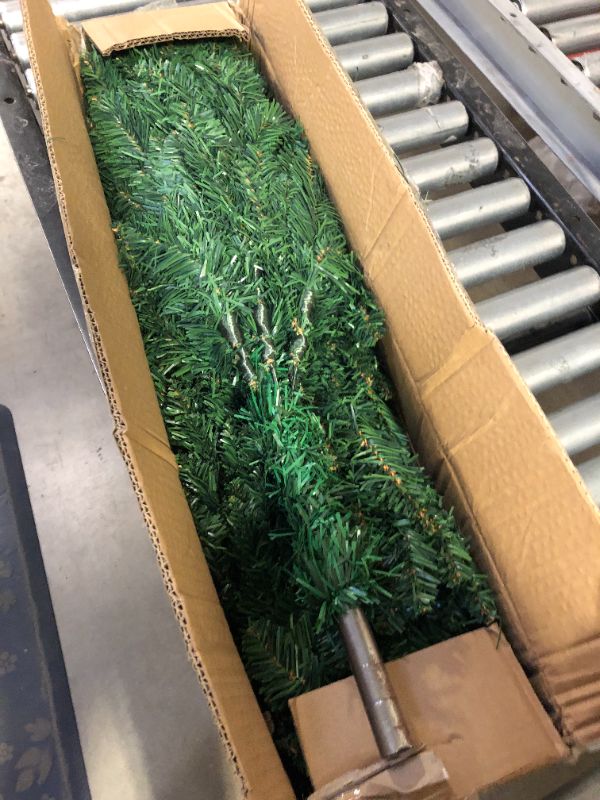 Photo 1 of 658 Tips Artificial Pencil Christmas Tree, 6ft Pure Xmas Pine Trees with Metal Stand Perfect for Christmas/Parties/Holiday Indoor Outdoor Decoration Pure Green