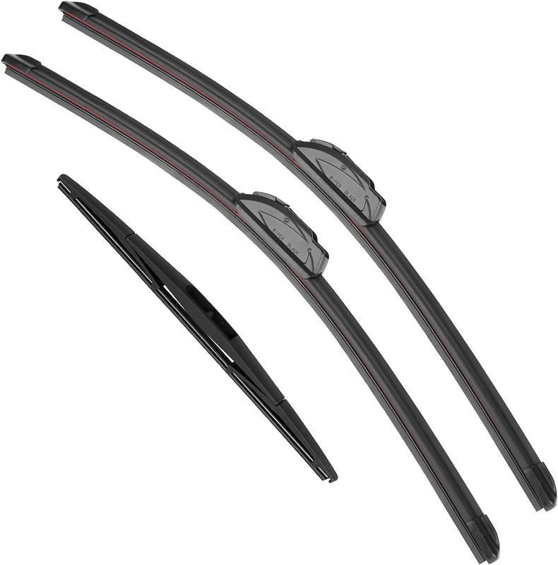 Photo 1 of RAINTOK Windshield Wiper Blade Set Replacement for 2014-2017 Infiniti QX70 and Rear Windshield Wiper Blade-26"/19"/14" (Set of 3) U/J HOOK
