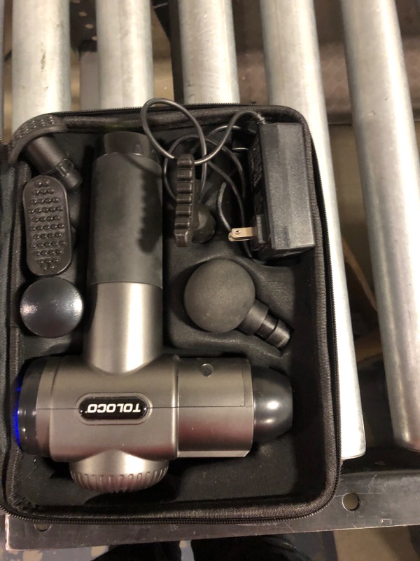 Photo 4 of TOLOCO Massage Gun, Upgrade Percussion Muscle Massage Gun for Athletes, Handheld Deep Tissue Massager, Grey