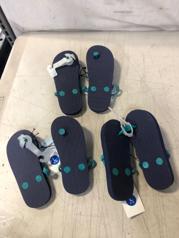 Photo 3 of 3 PAIRS -- Toddler Adrian Slip-on Flip Flop Sandals - Cat & Jack Navy L --- XL -- , Blue