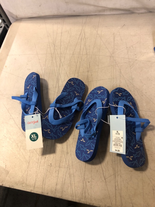 Photo 2 of 2 PAIRS -- Toddler Adrian Slip-on Flip Flop Sandals - Cat & Jack Blue XL