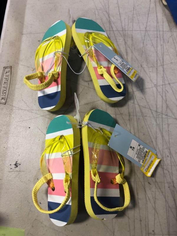 Photo 2 of 2 PAIRS -- Toddler Adrian Slip-on Flip Flop Sandals - Cat & Jack Yellow M