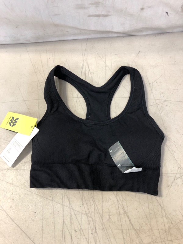 Photo 2 of All in Motion Women Medium Support Seamless Racerback Sports Bra Black M