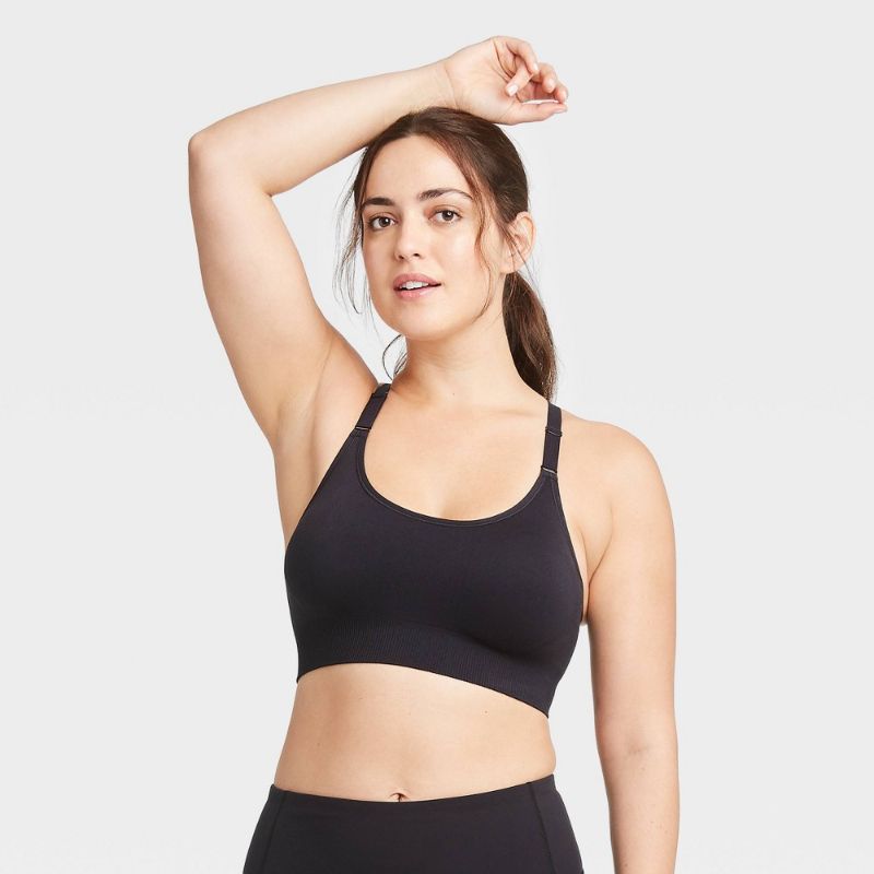 Photo 1 of All in Motion Women S Medium Support Seamless Bra - (Black Medium)
