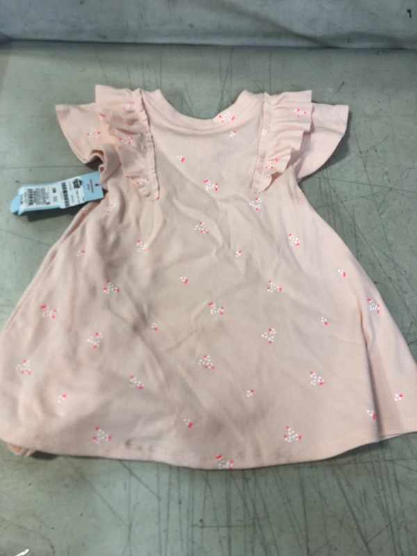 Photo 2 of Toddler Girls' Floral Ruffle Ribbed Short Sleeve Dress - Cat & Jack™ SIZE 12M 
