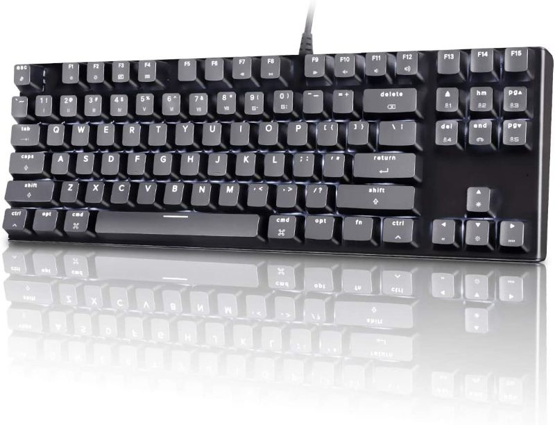 Photo 1 of VELOCIFIRE M87 Mac Layout Mechanical Keyboard, 87-Key with Tactile Brown Switch, and LED White Backlit, Compatible with Mac (Black)