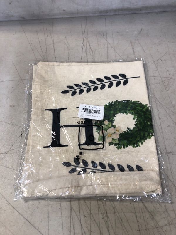 Photo 1 of 4TH Emotion Fall Home Boxwood Wreath Throw Pillow Cover 12x20 Inches Polyester Linen