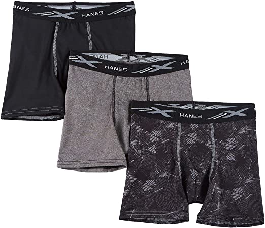 Photo 1 of Hanes Kids Boys' 4-Way Stretch Boxer Briefs (Pack of 3) SIZE M 
