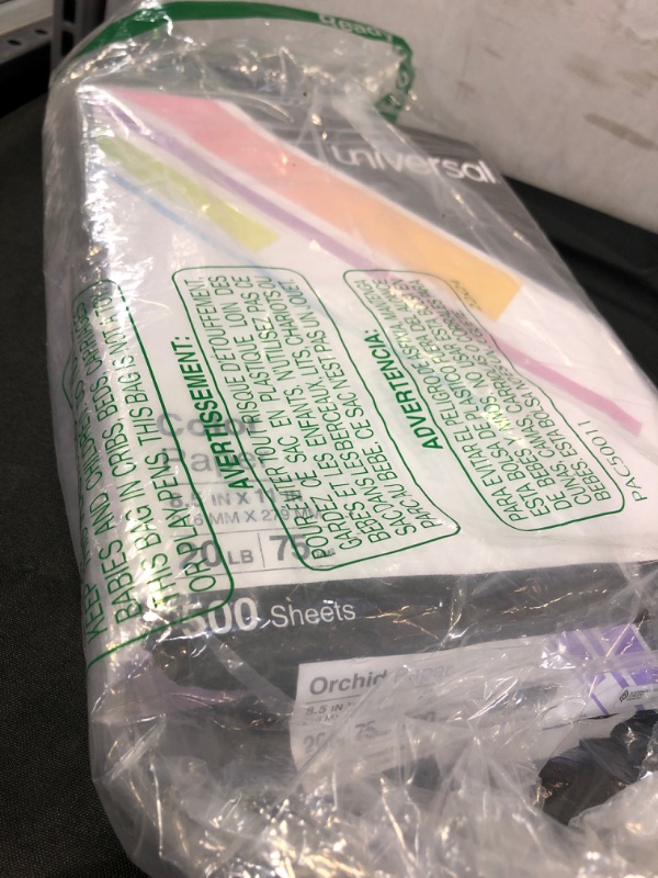 Photo 1 of Universal 11212 Colored Paper, 20lb, 8-1/2 x 11, Orchid, 500 Sheets/Ream, UNV11212