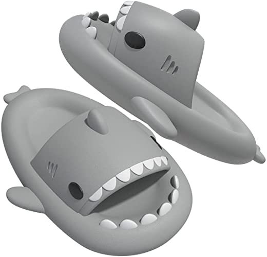 Photo 1 of JaneTroides Women's Men's Shark Slides Cloud Sandals Cartoon Open Toe Slippers Non Slip Bathroom Beach Pillow Slippers  SIZE 12MENS 