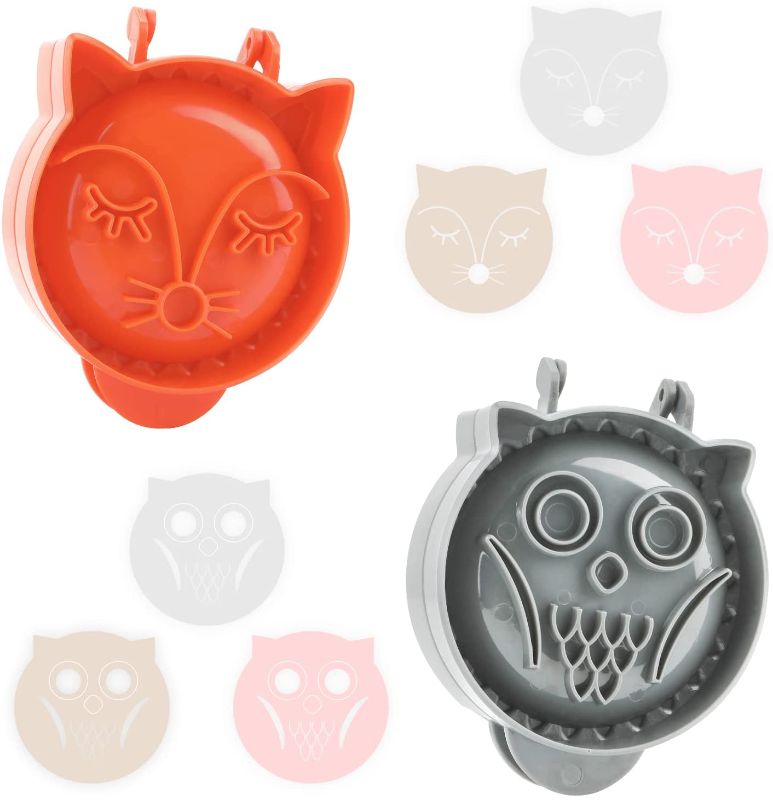 Photo 2 of  Mini Pie Pans,Hand Pie Molds for Baking,Classic Mini Hand Pie Pan Fox & Owl Shape for Children Party,One Press Forest Animal Winter Cottage Pie Set