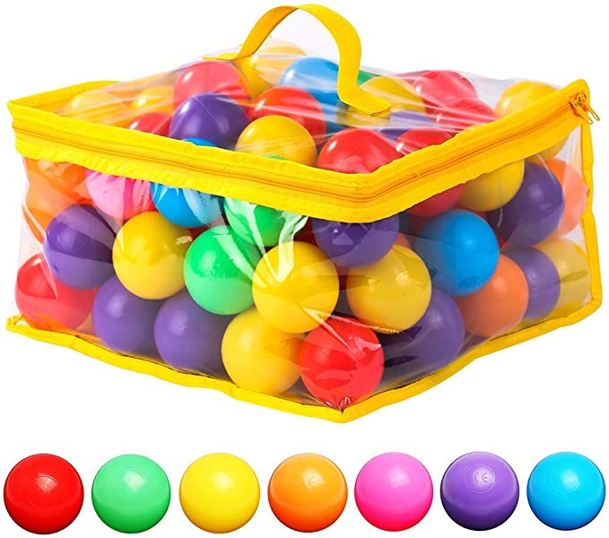 Photo 1 of 120 Count 7 Colors BPA Free Crush Proof Plastic Balls for Ball Pit Balls for Toddlers Kids 2.2 Inches Balls Toys
