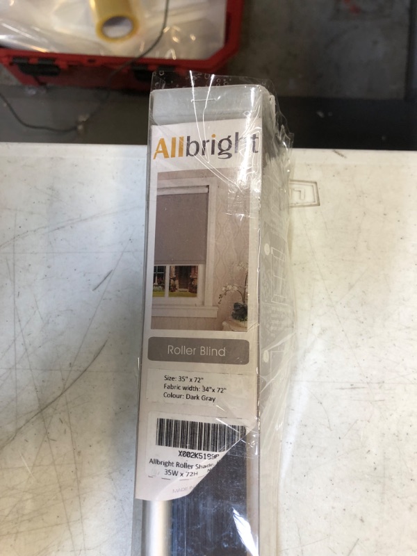 Photo 2 of ALLBRIGHT Classic 100% Blackout Roller Shades, Window Blinds with Thermal Insulated, UV Protection Fabric, Vinyl Roller Blinds for Home/Bedroom/Door, Easy to Install Corded-dark Grey 35"Wx 72"H