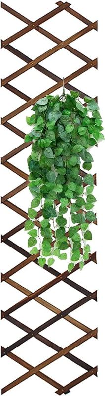 Photo 1 of Wooden Lattice Wall Planter, Expandable Trellis Plant Support Fence, Hanging Wooden Planter Trellis Frame, Indoor Air Plant Vertical Rack Wall Decor for Balcony Living Room Patio Garden
