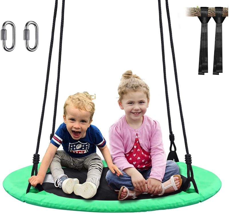 Photo 1 of BemerforS 40" Saucer Tree Swing for Kids Outdoor?Round Swing with Adjustable Hanging Straps?Quick Loading and Unloading, Waterproof of Saucer Tree Swing,Suitable for Park Backyard, Playground…
