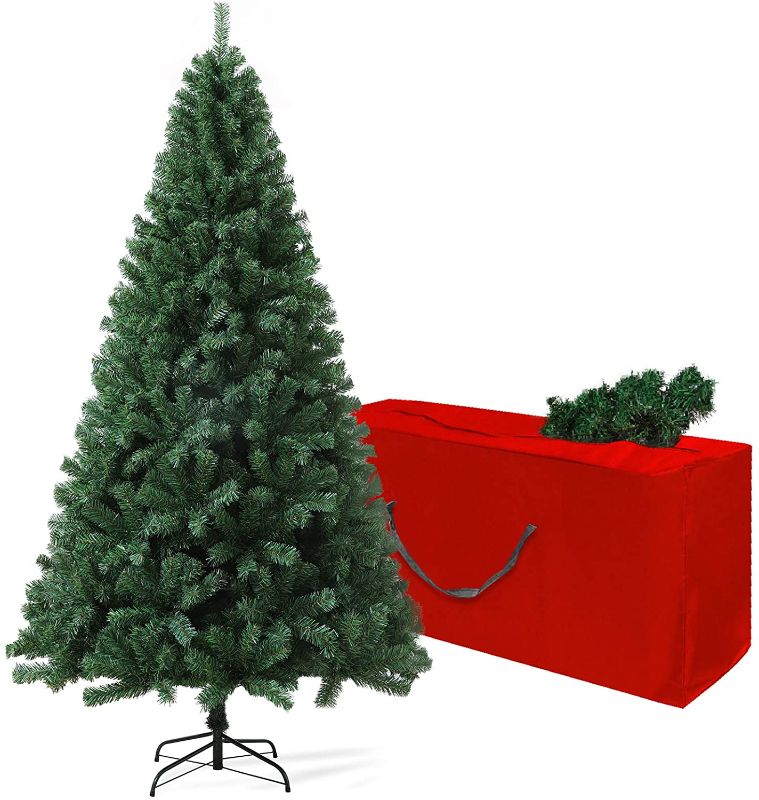 Photo 1 of 5ft Artificial Christmas Tree, Premium North Valley Spruce with 600 Branch Tips, Xmas Tree with Fold-Able Base Stand, Arbol de Navidad for Home, Office, Shop Decoration
