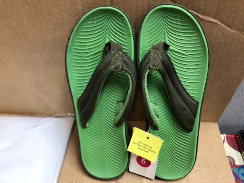 Photo 3 of Boys' Sterling Slip-on Thong Sandals - All in Motion Olive Green 5