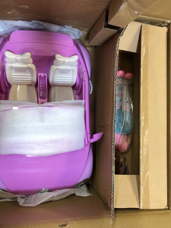 Photo 2 of Glitter Girls – Purple Convertible Car & 14-inch Poseable Doll Candice – Rolling Wheels, Opening Doors, Trunk & Interior Storage – Toys, Clothes, and Accessories for Ages 3+