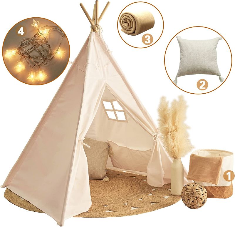 Photo 1 of little dove Teepee Tent for Kids Foldable Teepee Play Tent - LIGHTS SEEM MISSING -