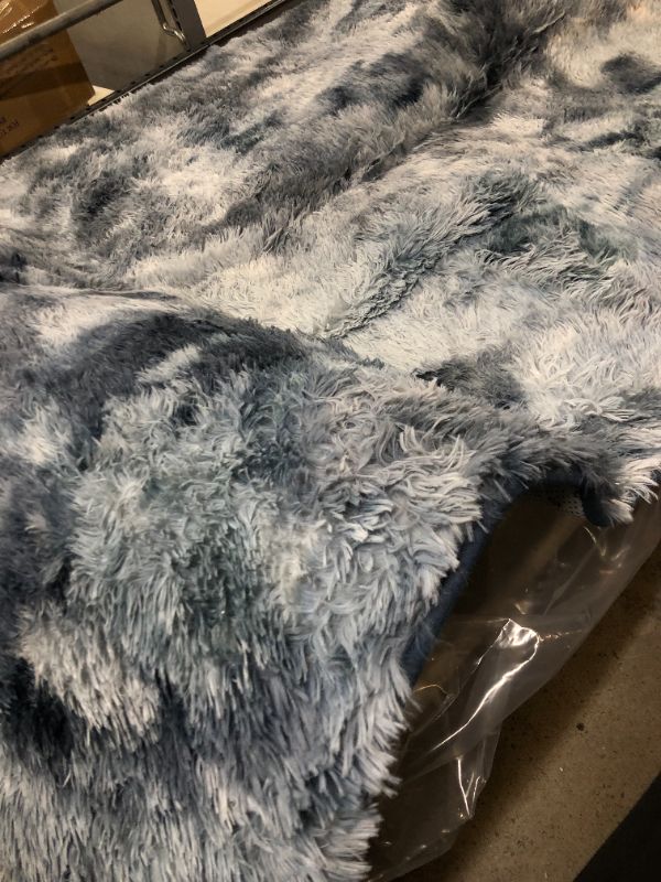 Photo 1 of 48x70 inches fuzzy rug -- hues of blue 