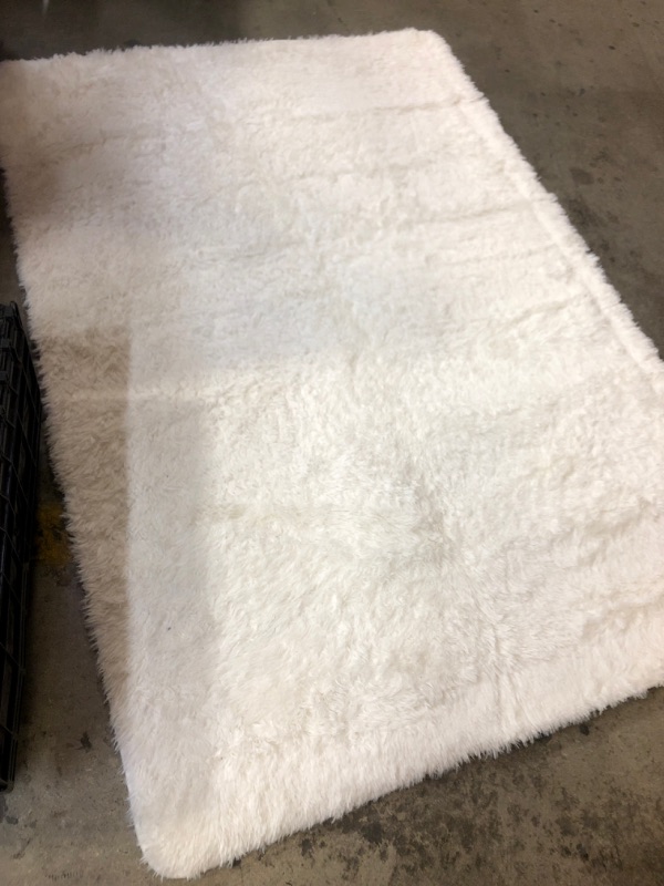 Photo 1 of 50" X 72" WHITE SHAG RUG 