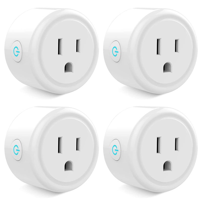 Photo 1 of GHome Smart Mini Smart Plug, WiFi Outlet Socket Works with Alexa and Google Home, Remote Control with Timer Function, Only Supports 2.4GHz Network, No Hub Required, ETL FCC Listed (4 Pack)