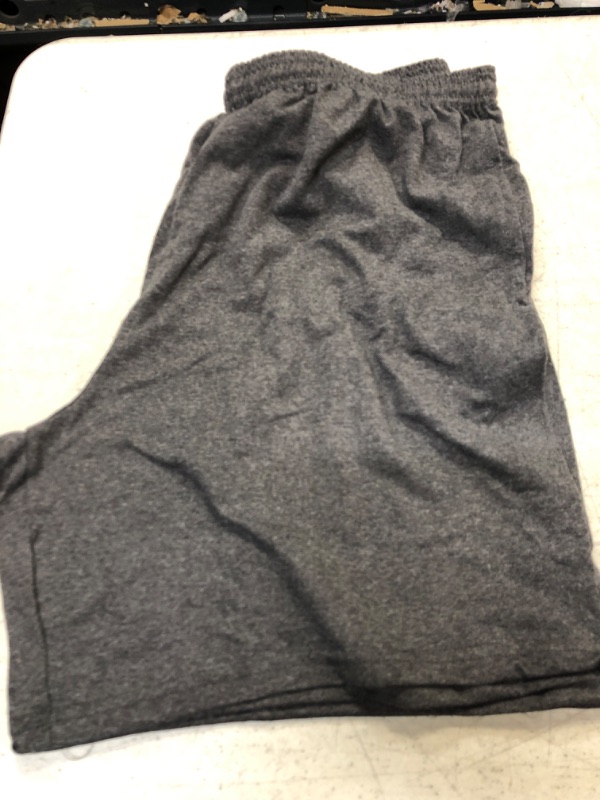 Photo 2 of Hanes Men's Athletic Shorts, Favorite Cotton Jersey Shorts, Pull-On Knit Shorts with Pockets, Knit Gym Shorts, 7.5" Inseam Large Charcoal Heather  SIZE LARGE 