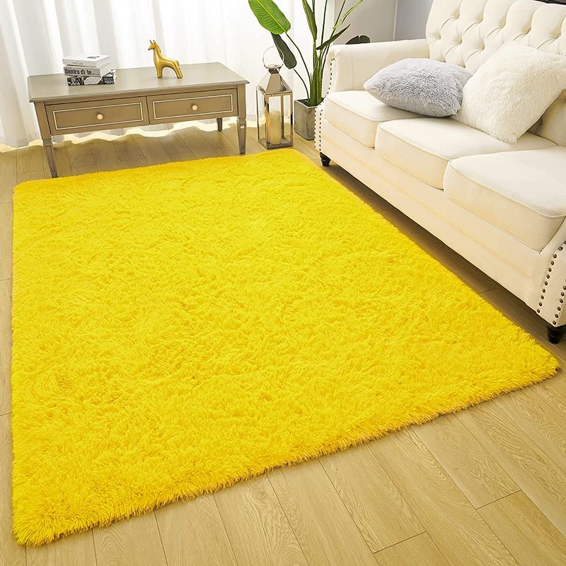 Photo 1 of 4 YELLOW SHAG AREA RUGS , 4FT X 5FT 