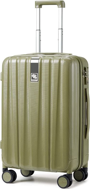 Photo 1 of Hanke Upgrade Carry On Luggage Airline Approved, 20'' Lightweight Hardside Suitcase PC Hardshell Luggage with Spinner Wheels & TSA Lock,Carry-On 20-Inch(Olive Green)