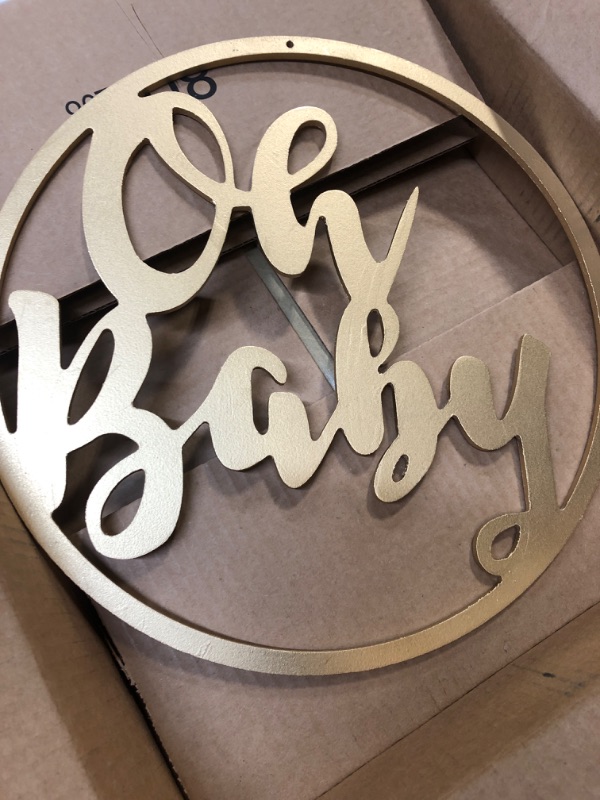 Photo 1 of "OH BABY" GOLD NURSERY BABY SHOWER DECOR / WALL SIGN 
