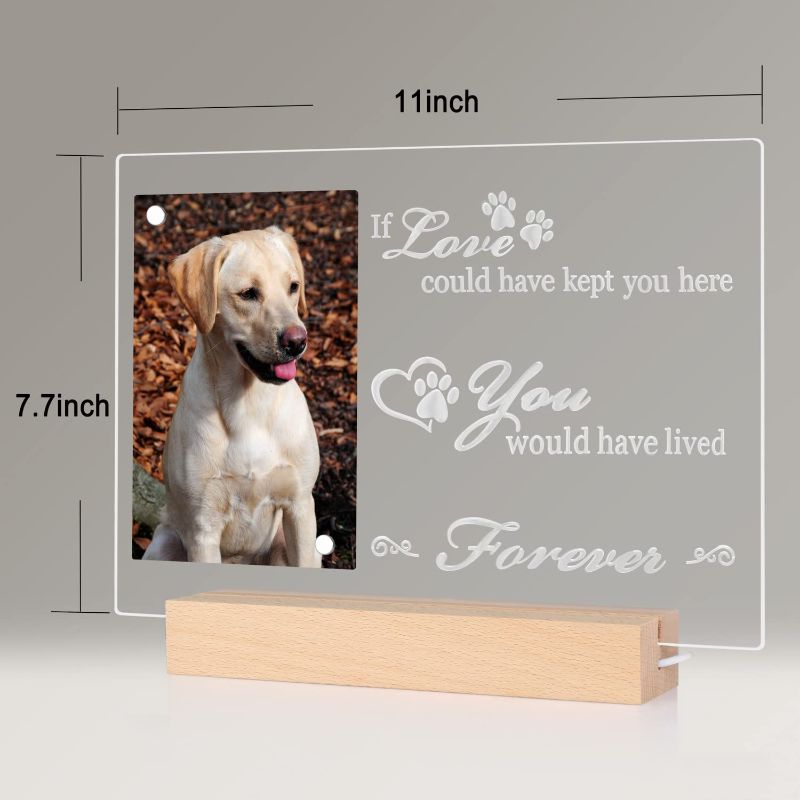 Photo 2 of BAMTALK Personalized Pet Memorial Gifts, Night Lights Picture Frame for Dog or Cat, Dog Cat Memorial Gifts, Pet Loss Gifts, Loss of Dog Sympathy Gift, Dog Bereavement Gifts, Dog Remembrance Gift