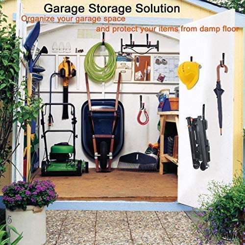 Photo 2 of Yisunnan Garage Storage Hooks, Heavy Duty J Utility Hangers (Black, Pack of 6)
