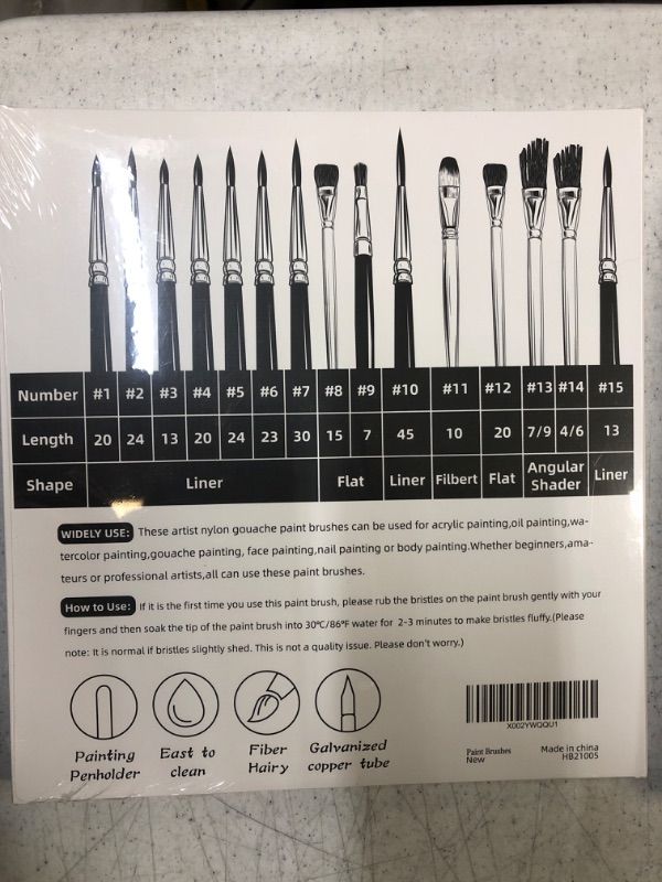 Photo 1 of HIBOO Detail Paint Brushes Set-16 Miniature Art Painting Nylon Hair with Paintbrush Holder and Palette Knife for Acrylic Watercolor Gouache?Face and Nails Painting  --- FACTORY SEALED --
